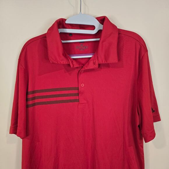 Men's Adidas Red Short Sleeve Golf Athletic Polo | Size Medium - Picture 3 of 9